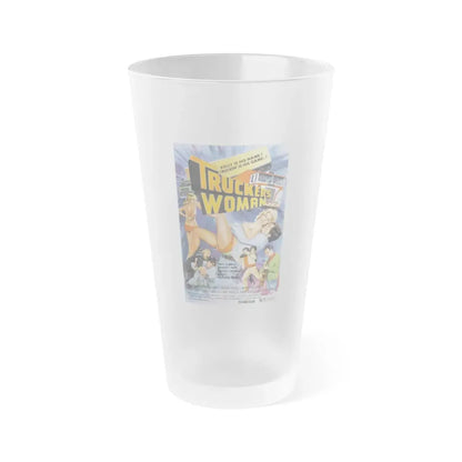 TRUCKER'S WOMAN 1975 Movie Poster - Frosted Pint Glass 16oz Default Title - Go Mug Yourself