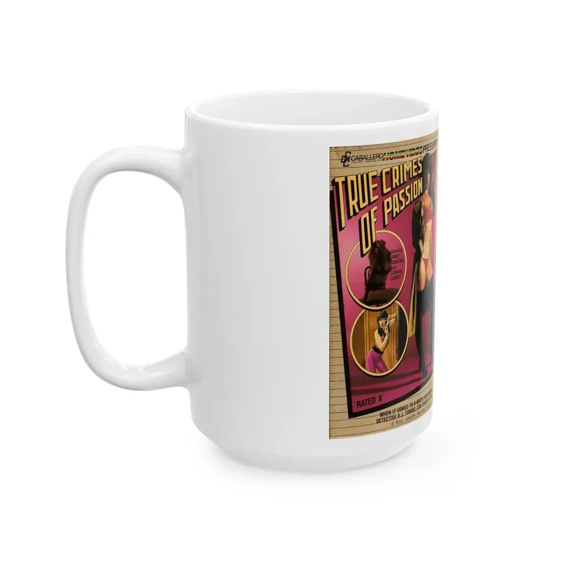 TRUE CRIMES OF PASSION (VHS COVER) - White Coffee Mug - Go Mug Yourself
