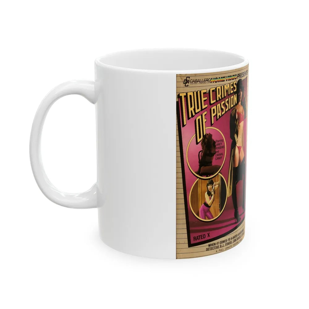 TRUE CRIMES OF PASSION (VHS COVER) - White Coffee Mug-Go Mug Yourself