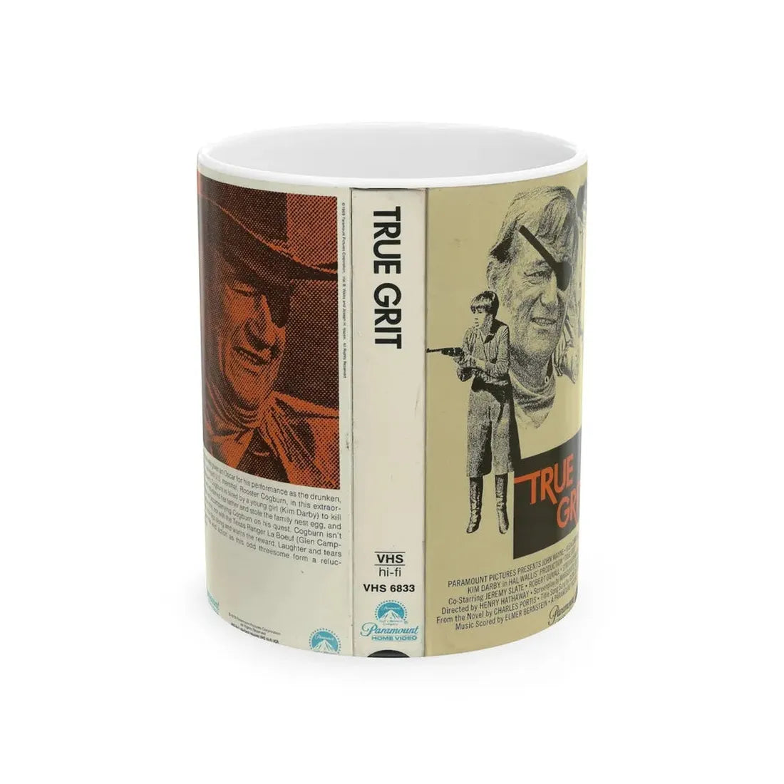 TRUE GRIT (VHS COVER) - White Coffee Mug 11oz - Go Mug Yourself