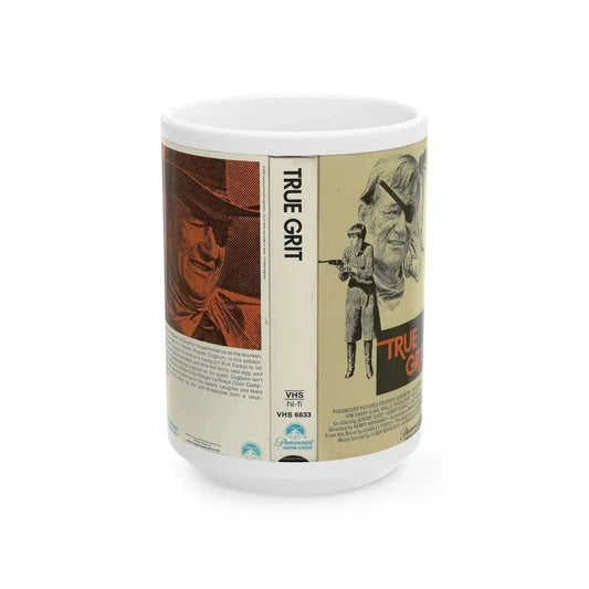TRUE GRIT (VHS COVER) - White Coffee Mug 15oz - Go Mug Yourself