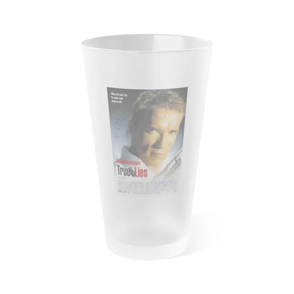 TRUE LIES 1994 Movie Poster - Frosted Pint Glass 16oz-Go Mug Yourself