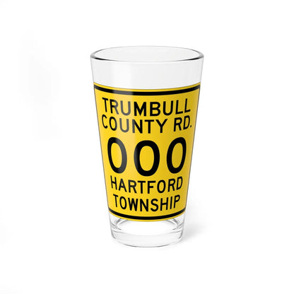 Trumbull County OH template (Ohio) (Road Sign) Pint Glass 16oz 16oz - Go Mug Yourself
