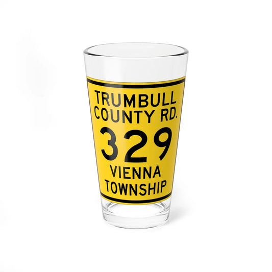 Trumbull County Route 329 OH (Ohio) (Road Sign) Pint Glass 16oz 16oz - Go Mug Yourself