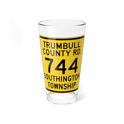 Trumbull County Route 744 OH (Ohio) (Road Sign) Pint Glass 16oz 16oz - Go Mug Yourself