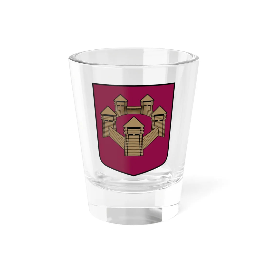 Tērvetes pagasta ģerbonis (Latvia) (Coat of Arms) Shot Glass 1.5oz 1.5oz - Go Mug Yourself