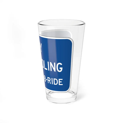 TRY VANPOOLING 1800998RIDE FDOT Road sign FTP-57-04 (Florida) (Road Sign) Pint Glass 16oz - Go Mug Yourself