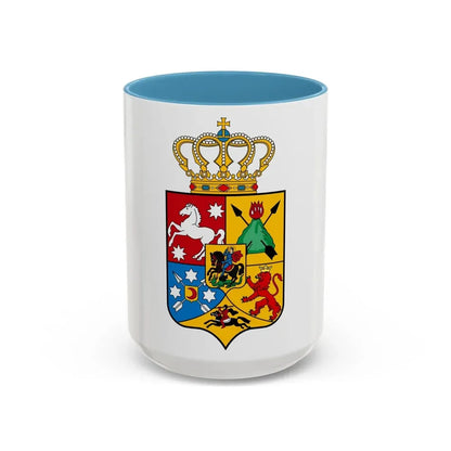 Tsardom of Georgian Emblem - Accent Coffee Mug 15oz Light Blue - Go Mug Yourself