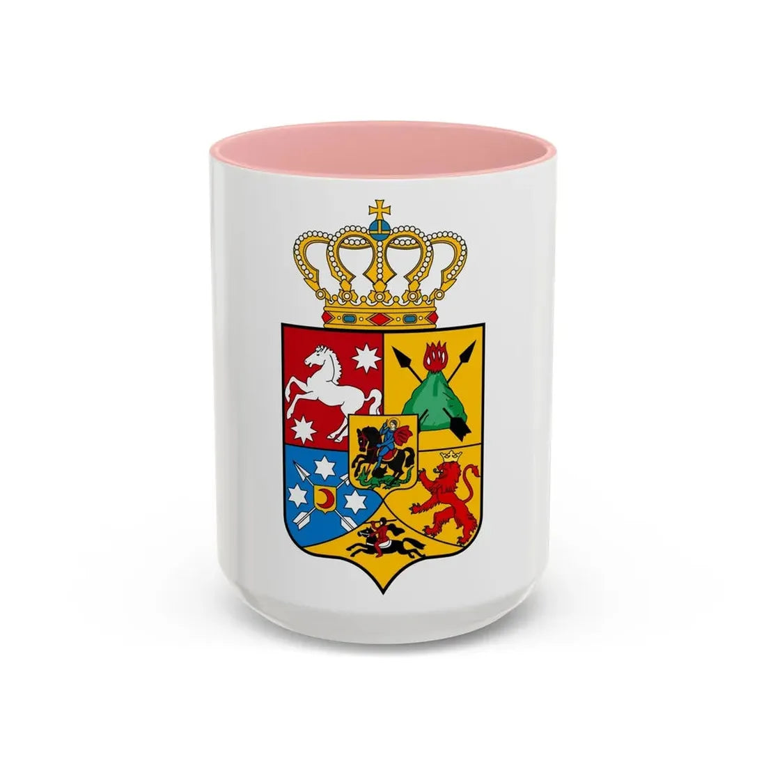 Tsardom of Georgian Emblem - Accent Coffee Mug 15oz Pink - Go Mug Yourself
