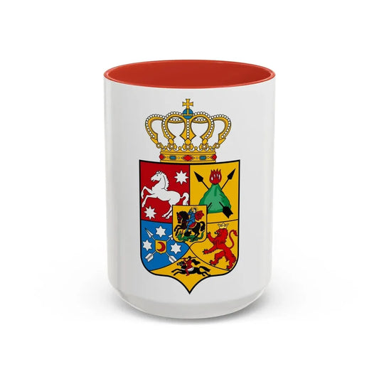 Tsardom of Georgian Emblem - Accent Coffee Mug 15oz Red - Go Mug Yourself