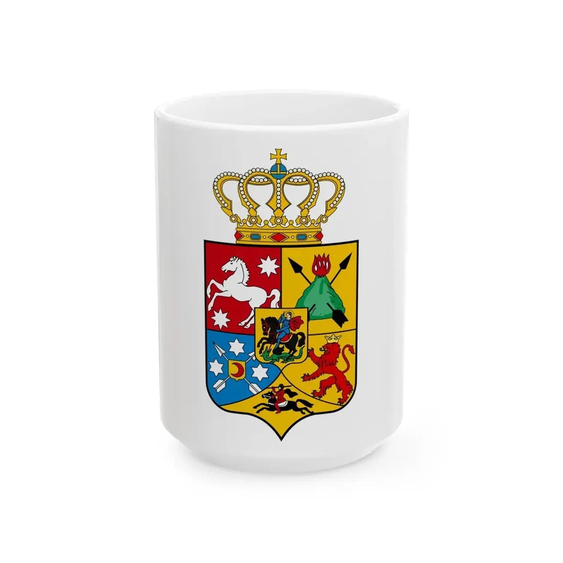 Tsardom of Georgian Emblem - White Coffee Mug 15oz - Go Mug Yourself