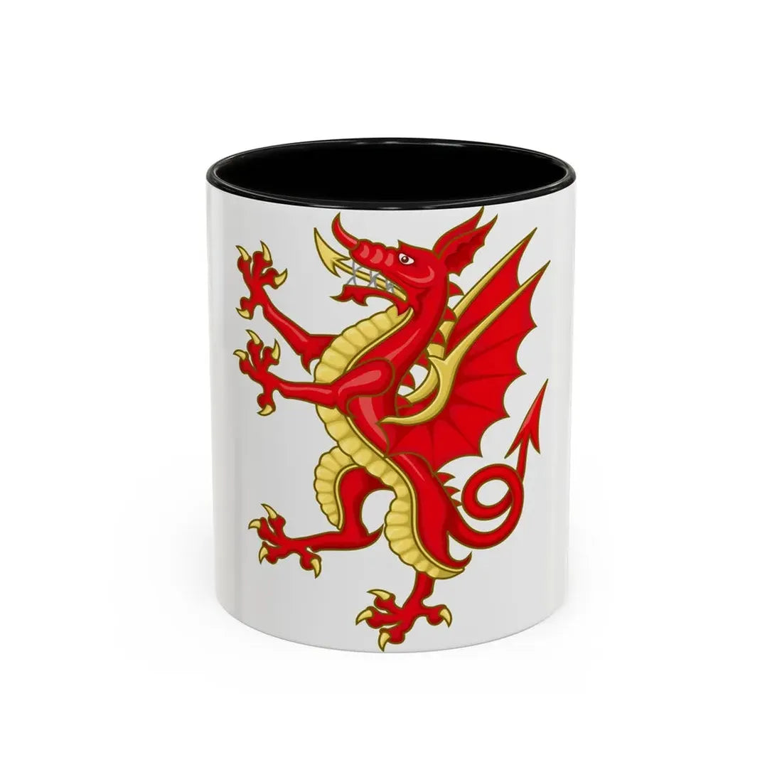 Tudor Dragon Badge - Accent Coffee Mug 11oz Black - Go Mug Yourself