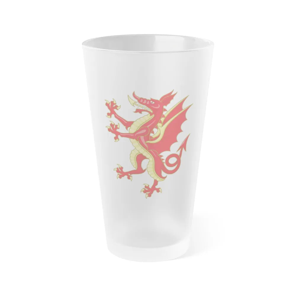 Tudor Dragon Badge - Frosted Pint Glass 16oz-16oz-Frosted-Go Mug Yourself