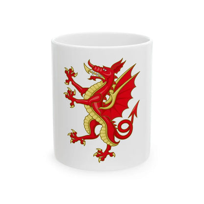 Tudor Dragon Badge - White Coffee Mug 11oz - Go Mug Yourself
