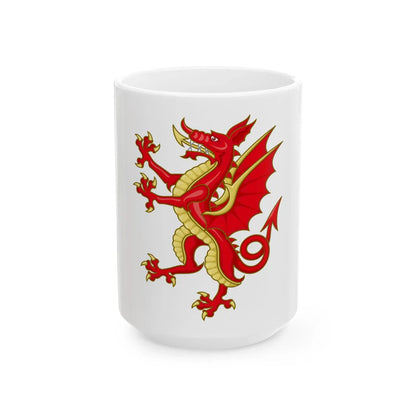 Tudor Dragon Badge - White Coffee Mug 15oz - Go Mug Yourself
