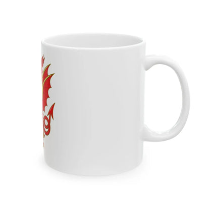 Tudor Dragon Badge - White Coffee Mug - Go Mug Yourself
