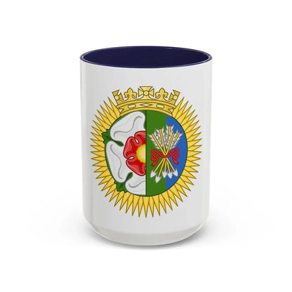 Tudor Rose and Arrows Badge - Accent Coffee Mug 15oz Navy - Go Mug Yourself