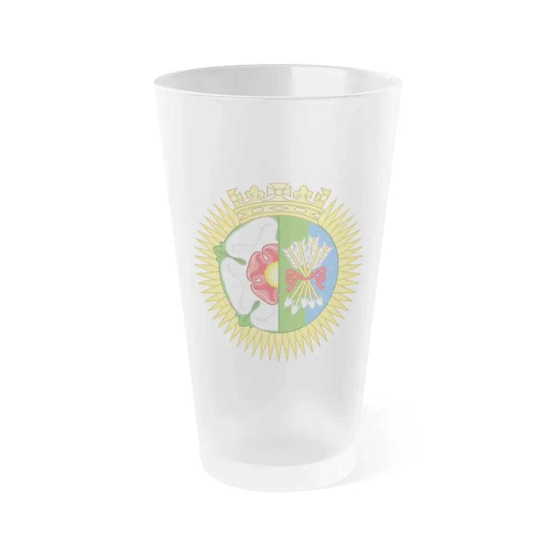 Tudor Rose and Arrows Badge - Frosted Pint Glass 16oz 16oz Frosted - Go Mug Yourself