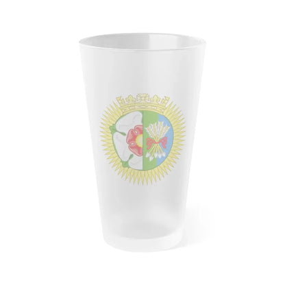 Tudor Rose and Arrows Badge - Frosted Pint Glass 16oz 16oz Frosted - Go Mug Yourself