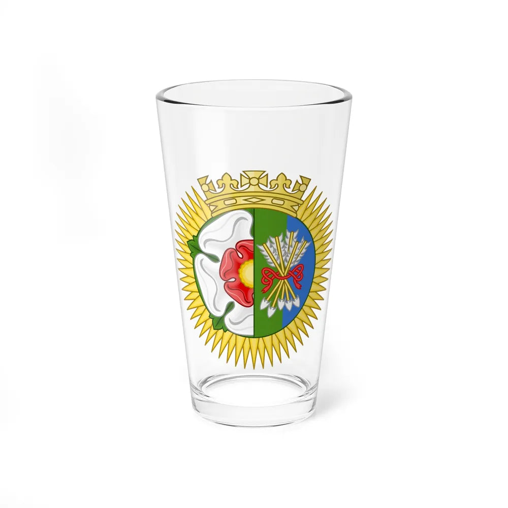 Tudor Rose and Arrows Badge - Pint Glass 16oz-16oz-Go Mug Yourself