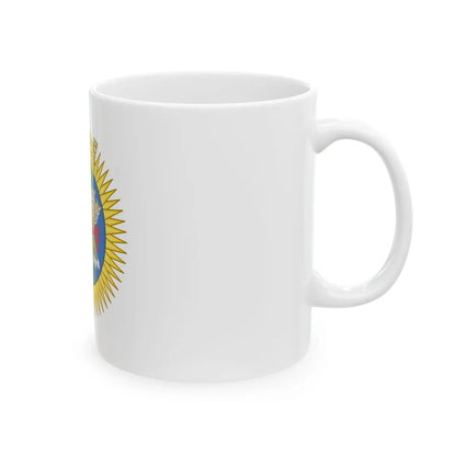 Tudor Rose and Arrows Badge - White Coffee Mug - Go Mug Yourself