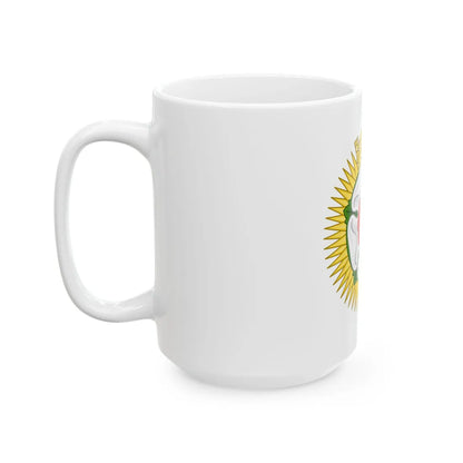 Tudor Rose and Arrows Badge - White Coffee Mug - Go Mug Yourself