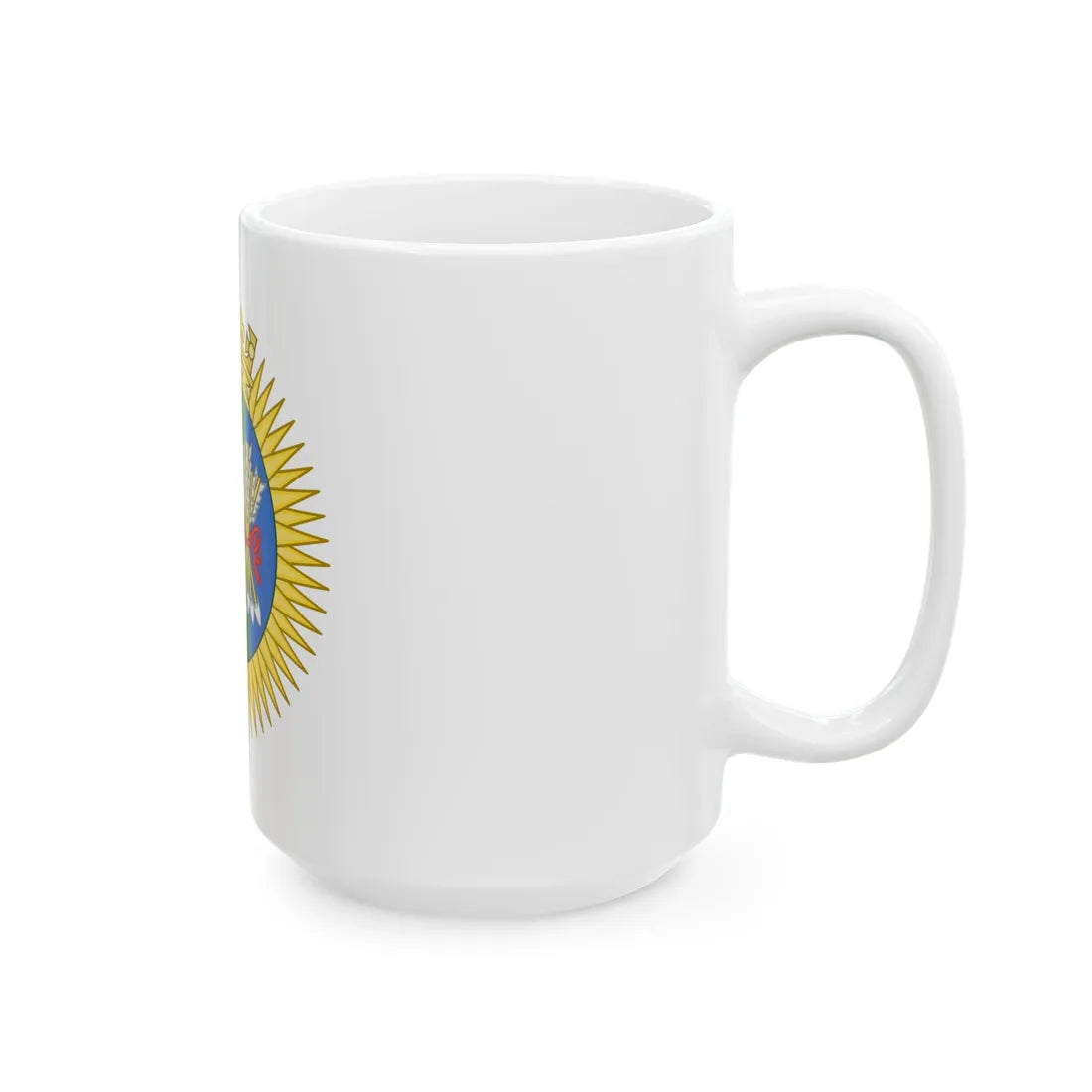 Tudor Rose and Arrows Badge - White Coffee Mug - Go Mug Yourself