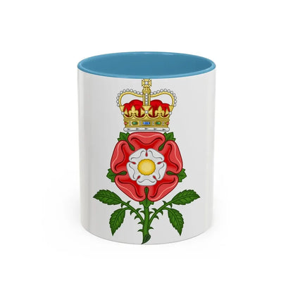 Tudor Rose Royal Badge of England - Accent Coffee Mug 11oz Light Blue - Go Mug Yourself