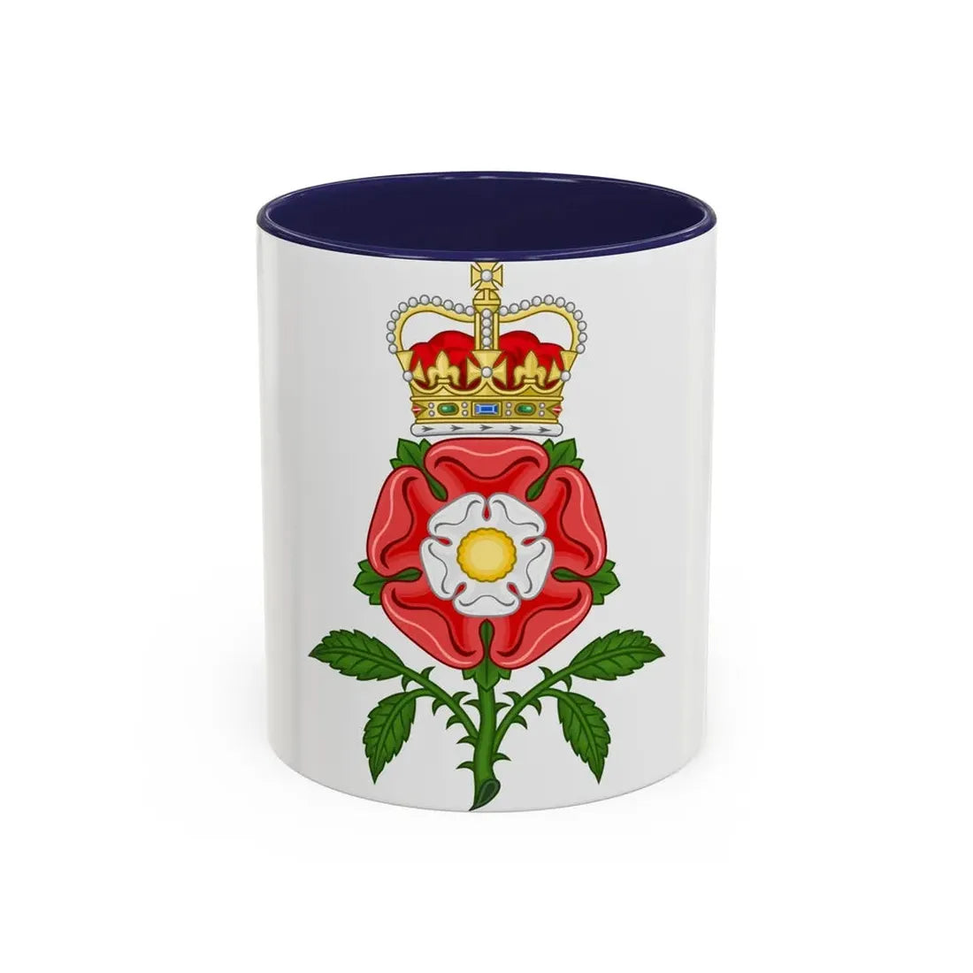 Tudor Rose Royal Badge of England - Accent Coffee Mug 11oz Navy - Go Mug Yourself