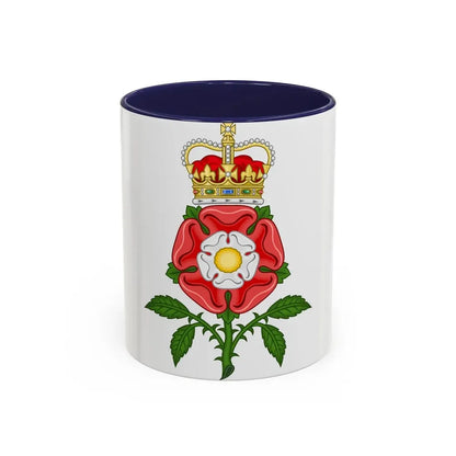 Tudor Rose Royal Badge of England - Accent Coffee Mug 11oz Navy - Go Mug Yourself