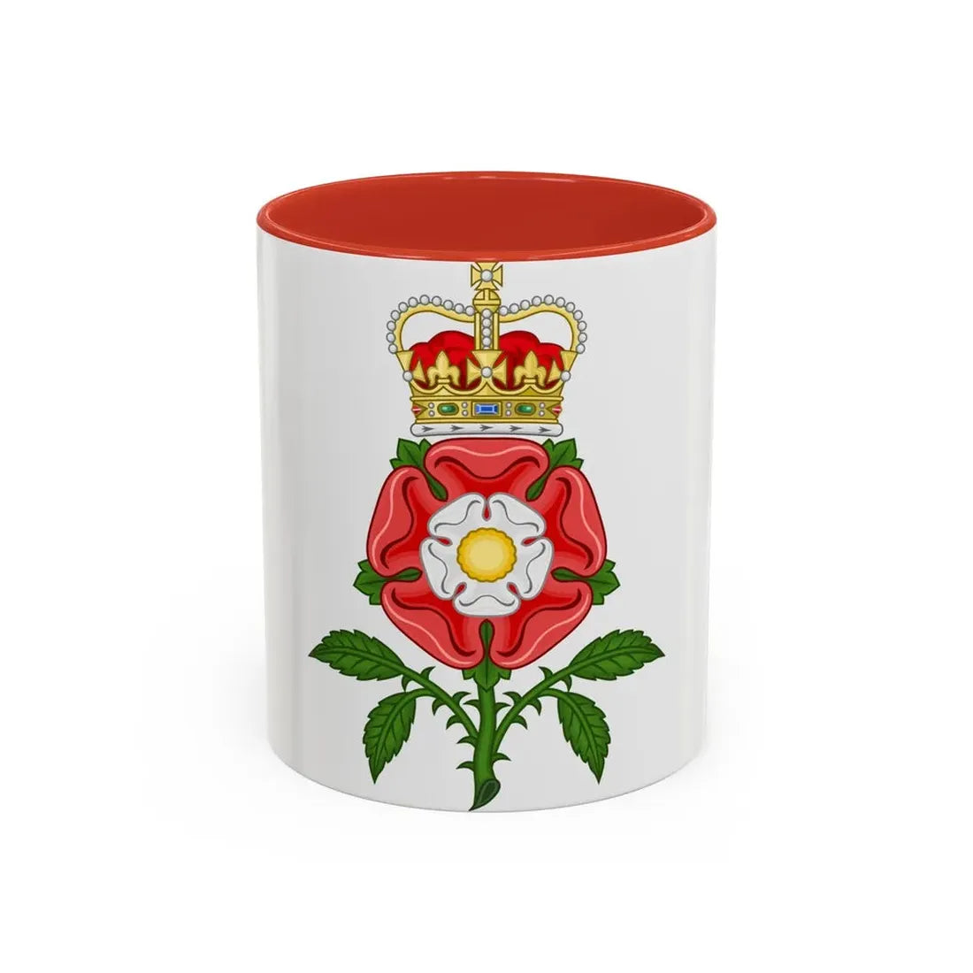 Tudor Rose Royal Badge of England - Accent Coffee Mug 11oz Red - Go Mug Yourself