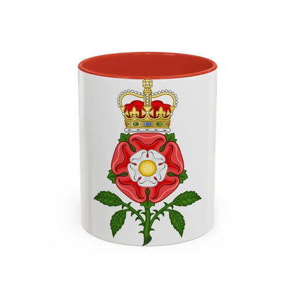 Tudor Rose Royal Badge of England - Accent Coffee Mug 11oz Red - Go Mug Yourself