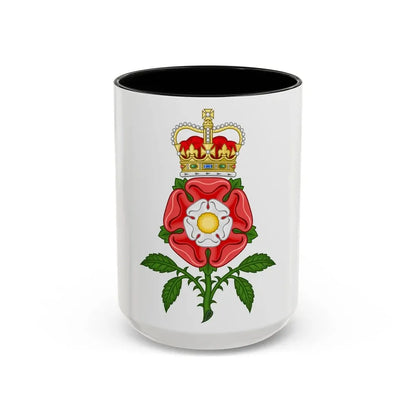 Tudor Rose Royal Badge of England - Accent Coffee Mug 15oz Black - Go Mug Yourself