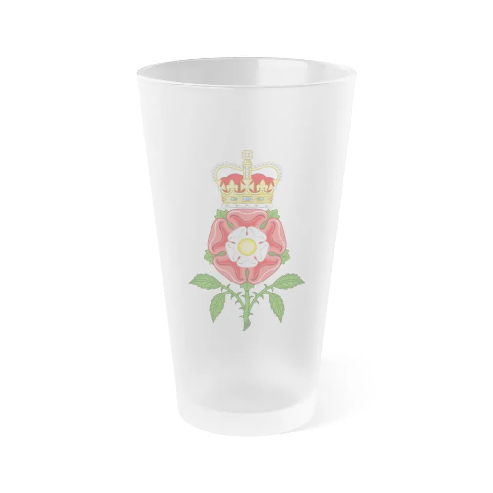 Tudor Rose Royal Badge of England - Frosted Pint Glass 16oz-16oz-Frosted-Go Mug Yourself