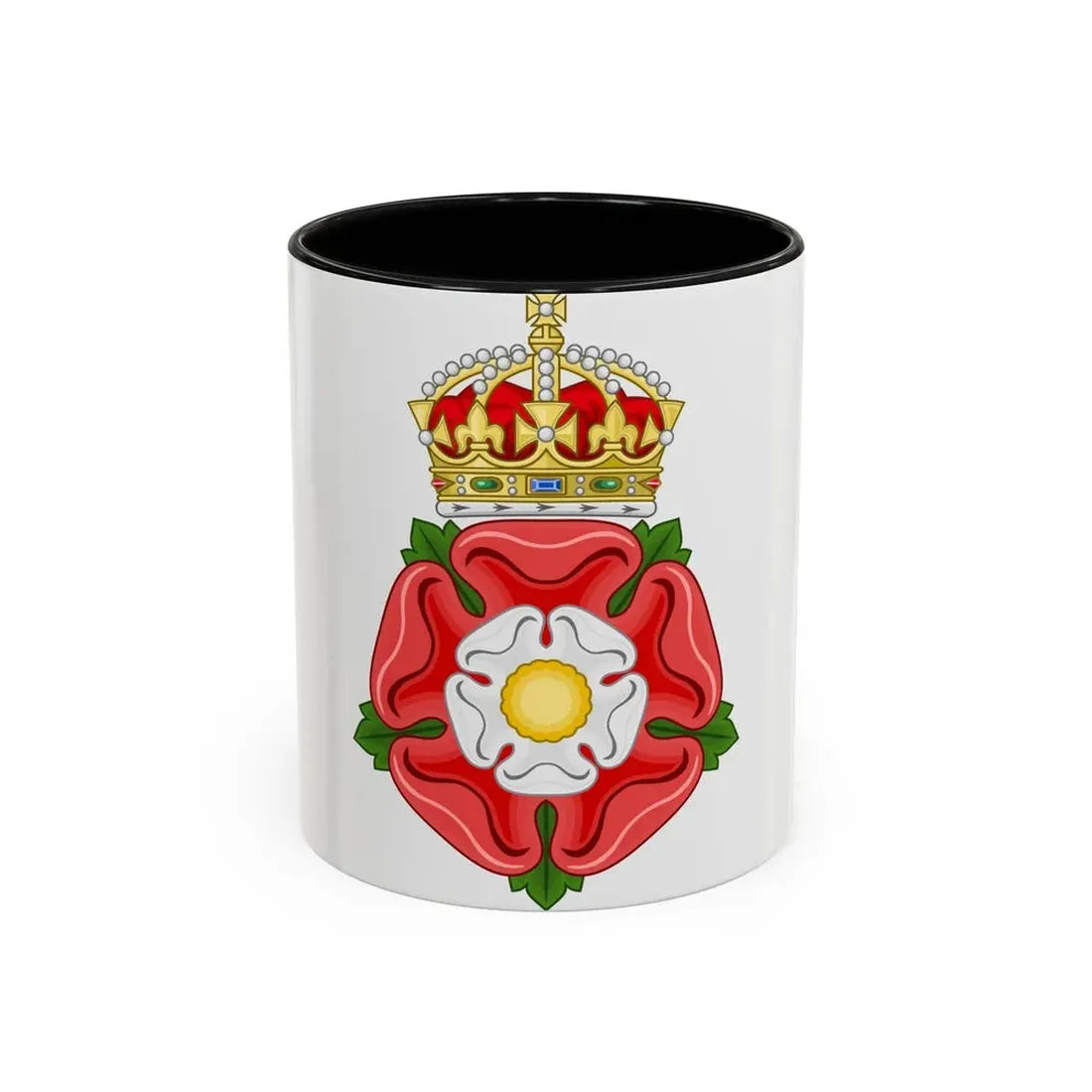 Tudor Rose, royally crowned - Accent Coffee Mug 11oz Black - Go Mug Yourself