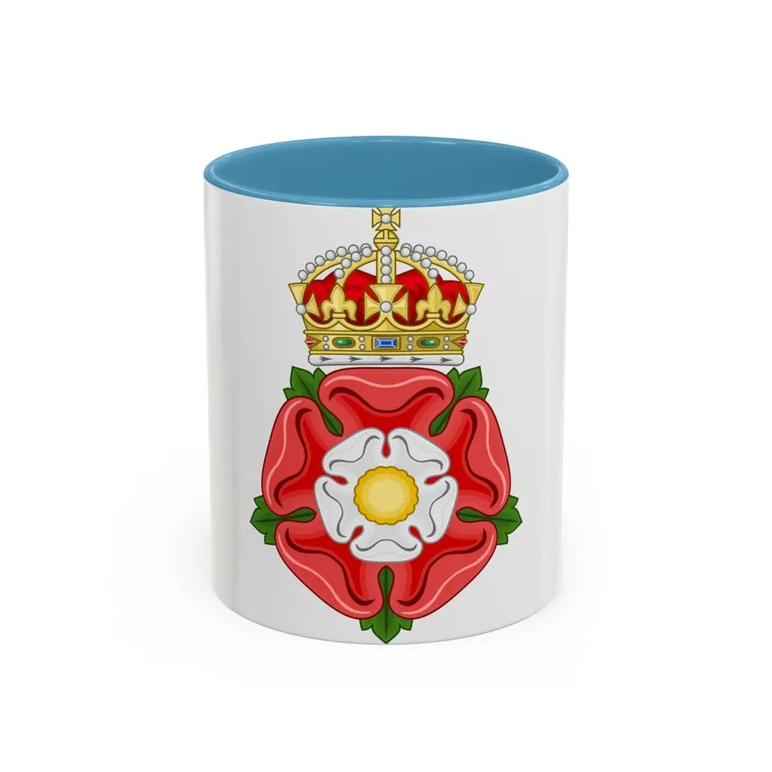 Tudor Rose, royally crowned - Accent Coffee Mug 11oz Light Blue - Go Mug Yourself