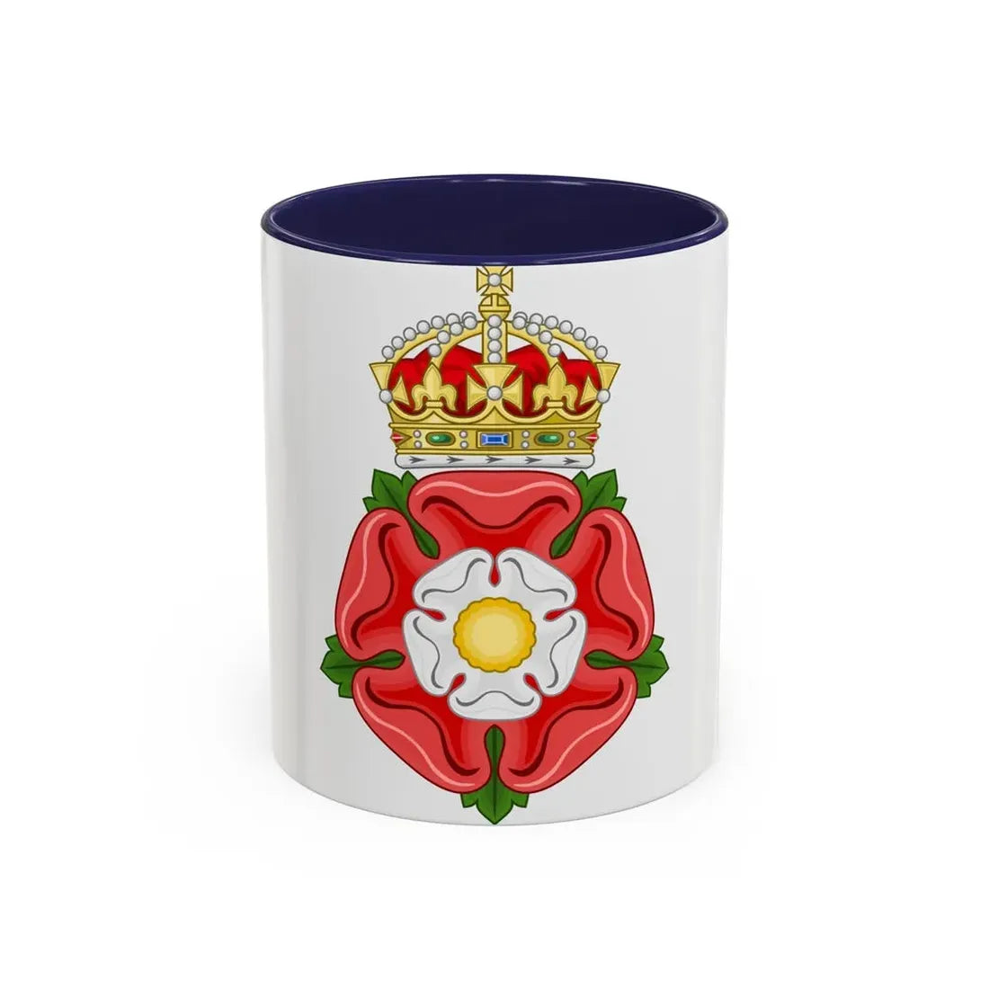 Tudor Rose, royally crowned - Accent Coffee Mug 11oz Navy - Go Mug Yourself