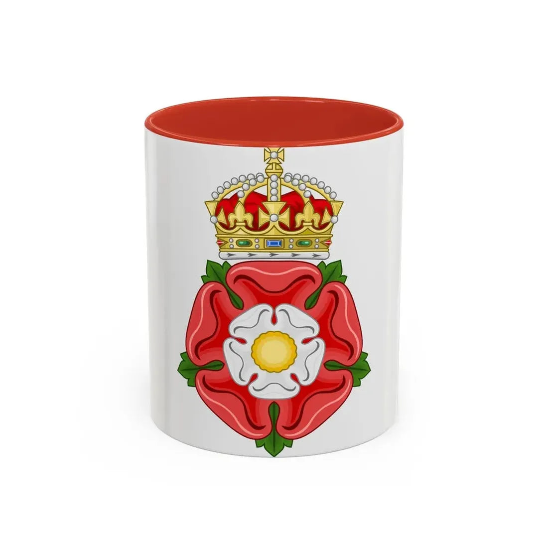 Tudor Rose, royally crowned - Accent Coffee Mug 11oz Red - Go Mug Yourself