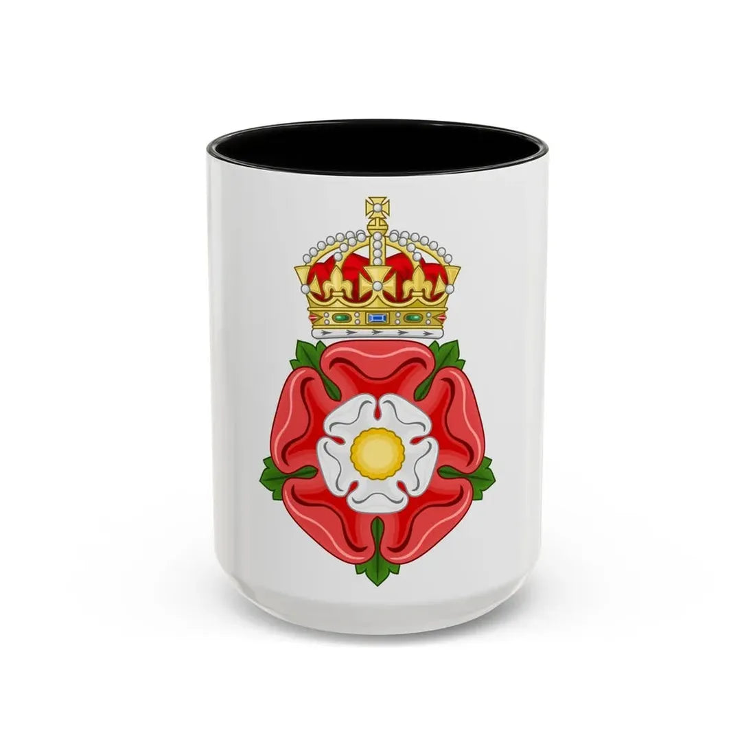 Tudor Rose, royally crowned - Accent Coffee Mug 15oz Black - Go Mug Yourself
