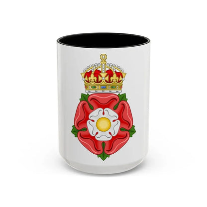 Tudor Rose, royally crowned - Accent Coffee Mug 15oz Black - Go Mug Yourself