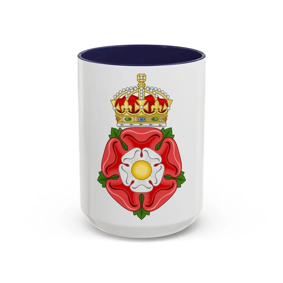 Tudor Rose, royally crowned - Accent Coffee Mug 15oz Navy - Go Mug Yourself