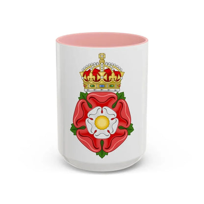 Tudor Rose, royally crowned - Accent Coffee Mug 15oz Pink - Go Mug Yourself