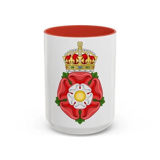 Tudor Rose, royally crowned - Accent Coffee Mug 15oz Red - Go Mug Yourself