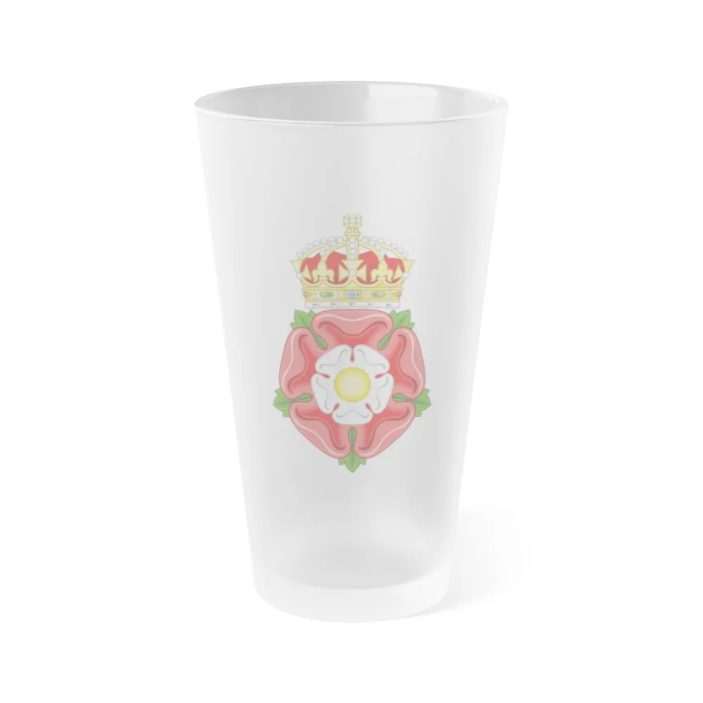 Tudor Rose, royally crowned - Frosted Pint Glass 16oz-16oz-Frosted-Go Mug Yourself