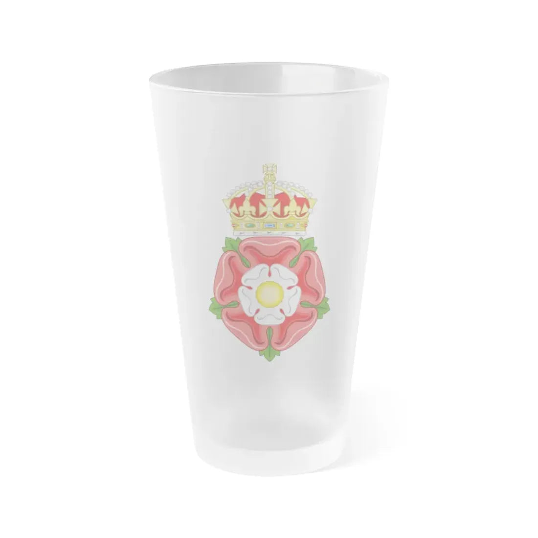 Tudor Rose, royally crowned - Frosted Pint Glass 16oz 16oz Frosted - Go Mug Yourself