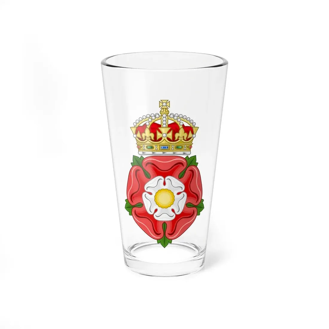 Tudor Rose, royally crowned - Pint Glass 16oz 16oz - Go Mug Yourself