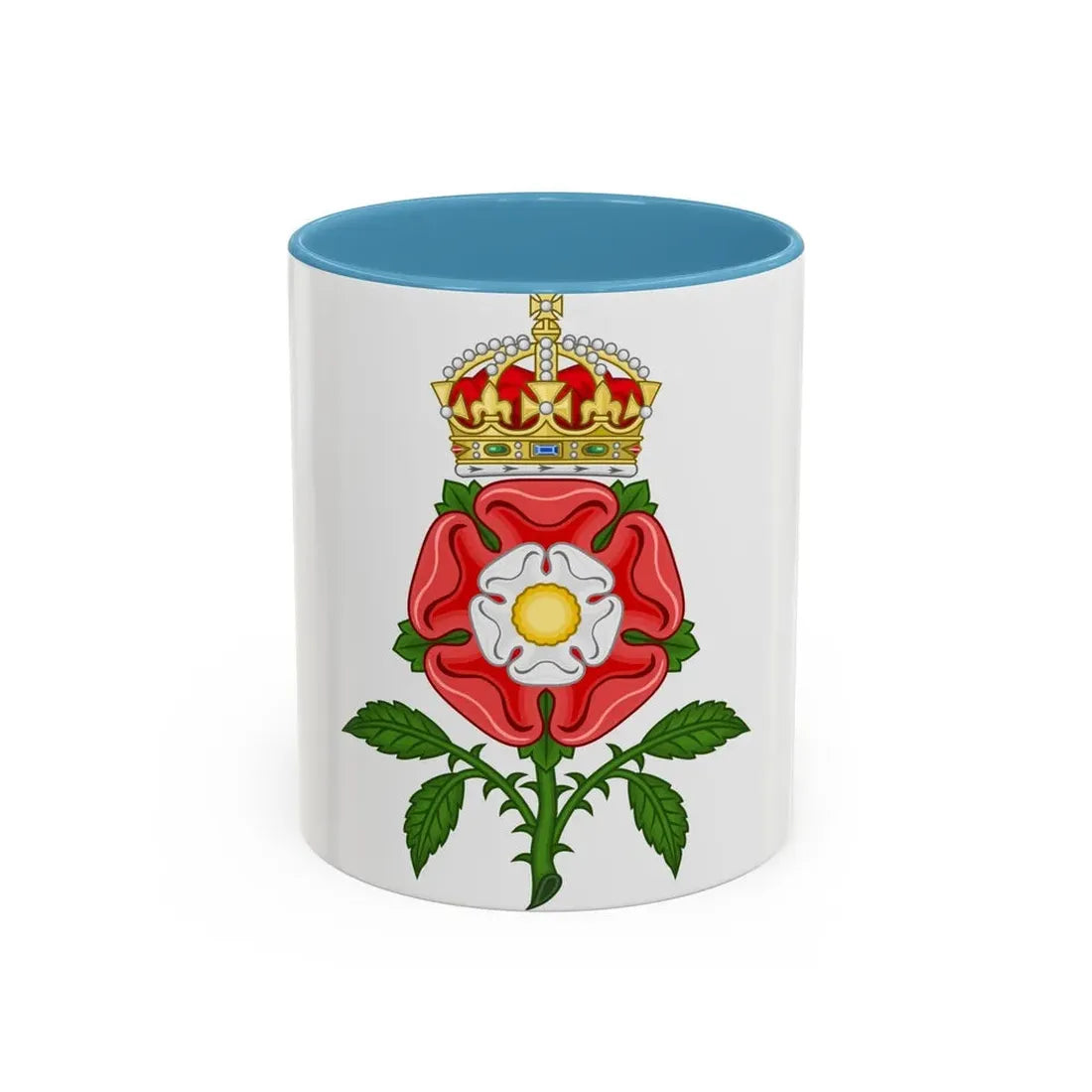 Tudor Rose (Tudor Heraldry) - Accent Coffee Mug 11oz Light Blue - Go Mug Yourself