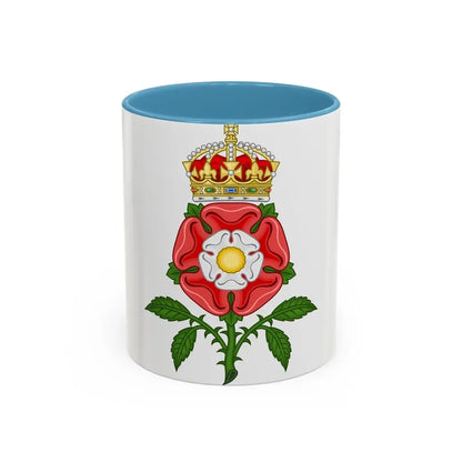 Tudor Rose (Tudor Heraldry) - Accent Coffee Mug 11oz Light Blue - Go Mug Yourself