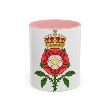 Tudor Rose (Tudor Heraldry) - Accent Coffee Mug 11oz Pink - Go Mug Yourself