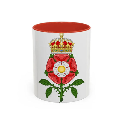 Tudor Rose (Tudor Heraldry) - Accent Coffee Mug 11oz Red - Go Mug Yourself